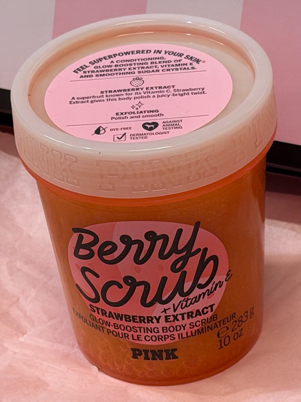 New Victoria's Secret Pink Berry Body Scrub Superfruit Shower Exfoliating 10 Oz